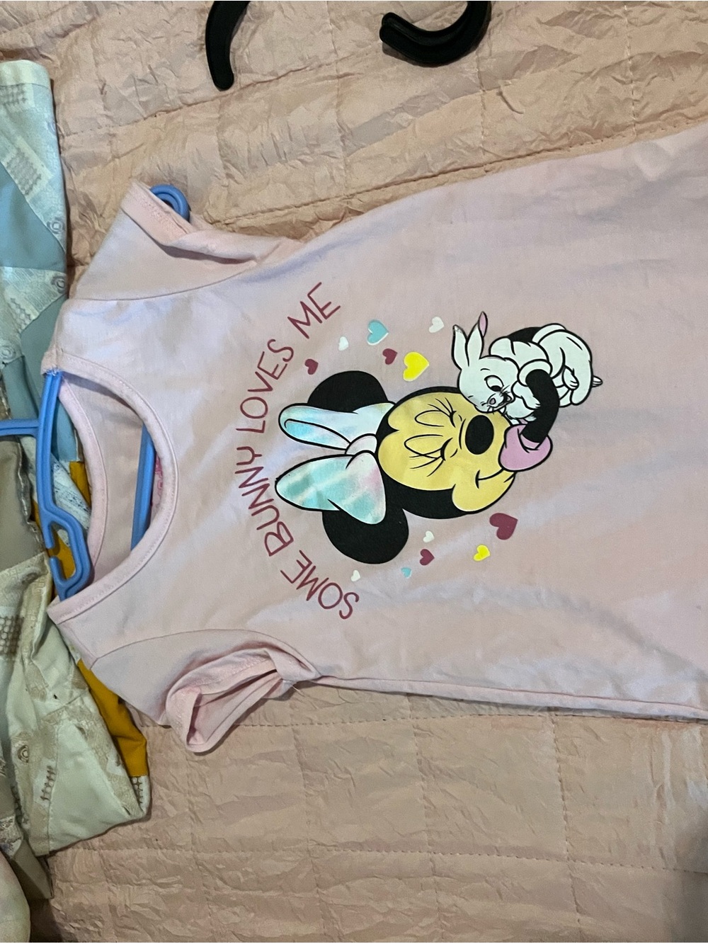 Disney Pink Minnie Mouse Tee with Bunny Graphic